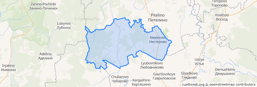 Mapa de ubicacion de Нестеровское сельское поселение.