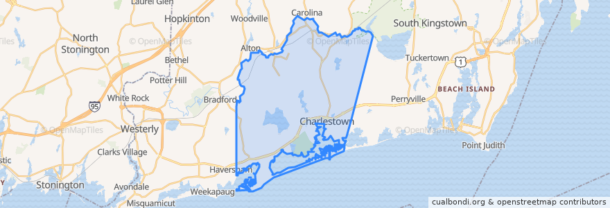Mapa de ubicacion de Charlestown.