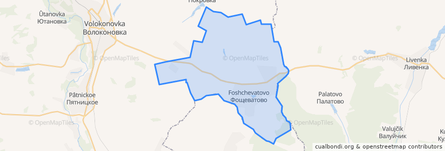 Mapa de ubicacion de Фощеватовское сельское поселение.