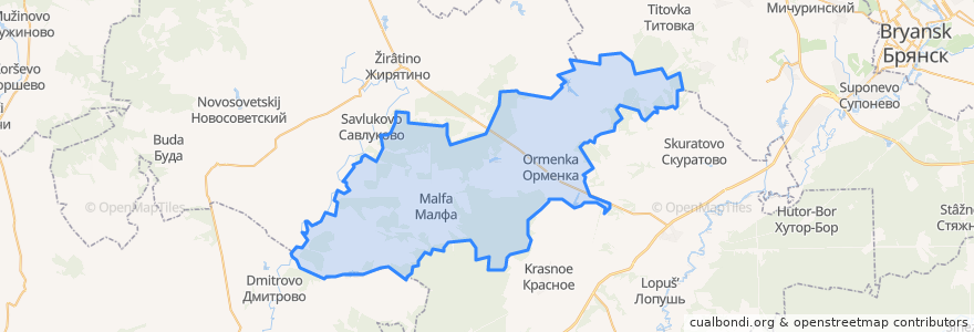 Mapa de ubicacion de Орменское сельское поселение.