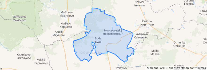 Mapa de ubicacion de Воробейнское сельское поселение.