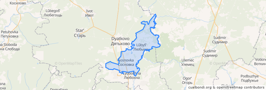 Mapa de ubicacion de Большежуковское сельское поселение.