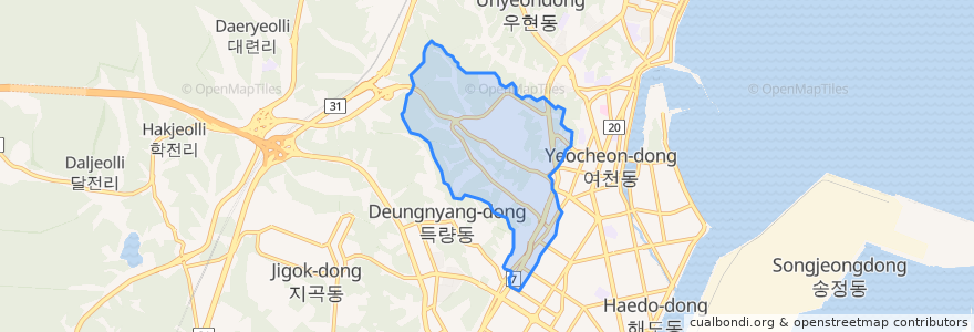 Mapa de ubicacion de 용흥동.