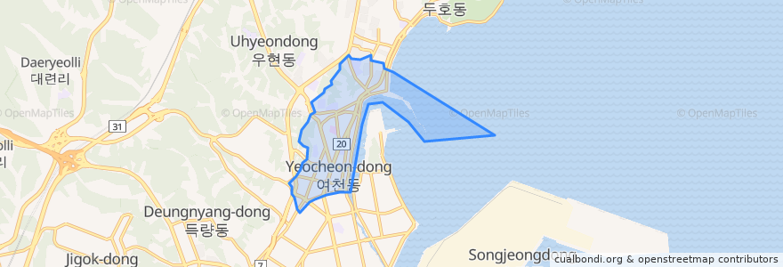 Mapa de ubicacion de 중앙동.