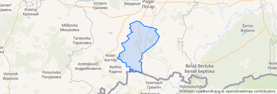 Mapa de ubicacion de Городищенское сельское поселение.