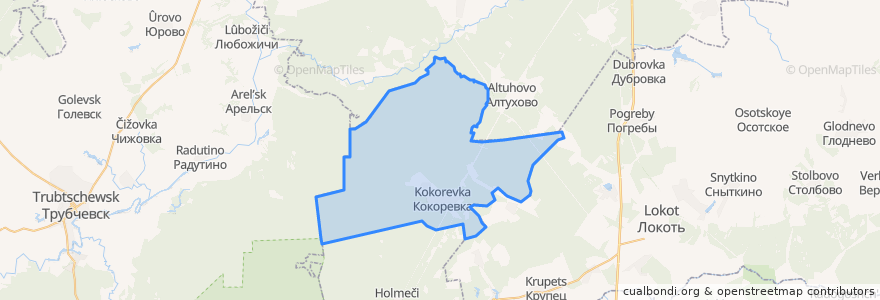 Mapa de ubicacion de Кокоревское городское поселение.