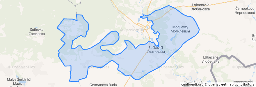 Mapa de ubicacion de Сачковичское сельское поселение.