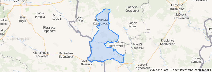 Mapa de ubicacion de Спиридоновобудское сельское поселение.