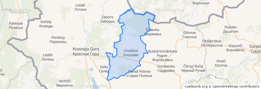 Mapa de ubicacion de Уношевское сельское поселение.