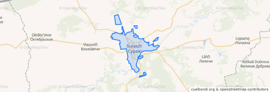 Mapa de ubicacion de Суражское городское поселение.