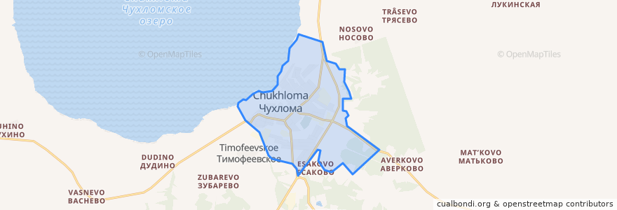 Mapa de ubicacion de городское поселение Чухлома.