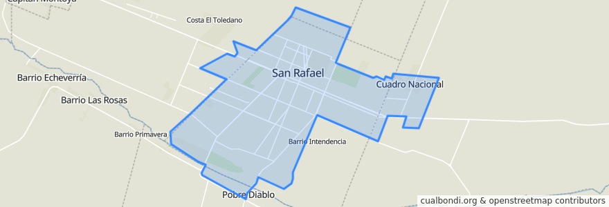 Mapa de ubicacion de San Rafael.