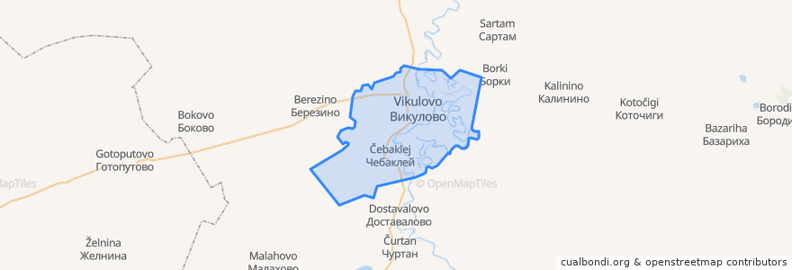 Mapa de ubicacion de Викуловское сельское поселение.