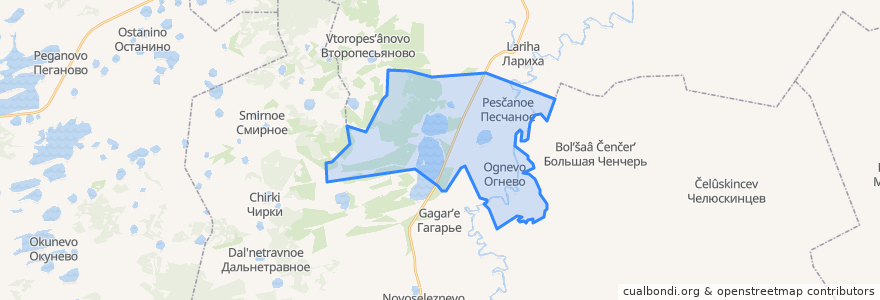 Mapa de ubicacion de Огнёвское сельское поселение.