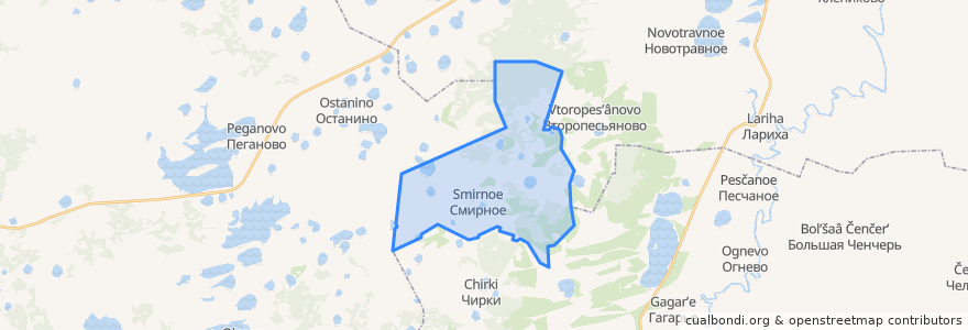 Mapa de ubicacion de Смирновское сельское поселение.