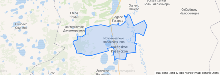 Mapa de ubicacion de Казанское сельское поселение.