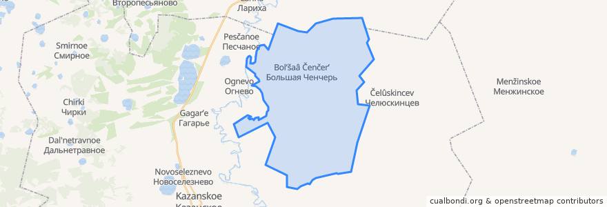 Mapa de ubicacion de Большеченчерское сельское поселение.