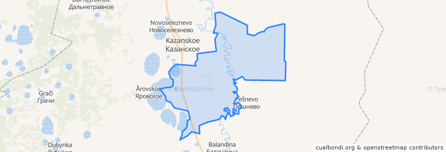 Mapa de ubicacion de Большеярковское сельское поселение.