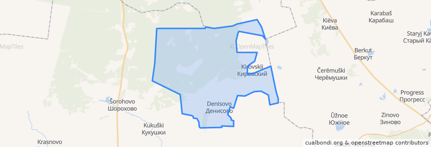 Mapa de ubicacion de Денисовское сельское поселение.