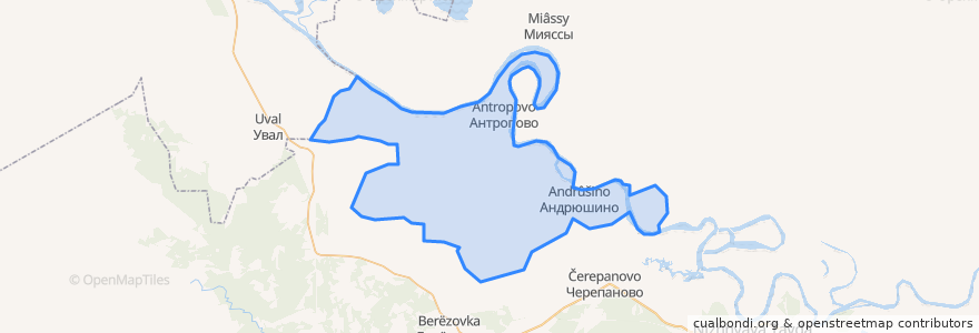 Mapa de ubicacion de Андрюшинское сельское поселение.