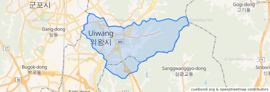 Mapa de ubicacion de Gocheon-dong.