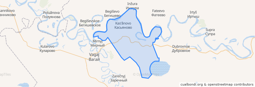 Mapa de ubicacion de Касьяновское сельское поселение.