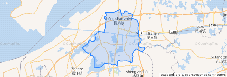 Mapa de ubicacion de 平望镇.