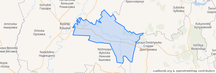 Mapa de ubicacion de сельское поселение Шпановка.