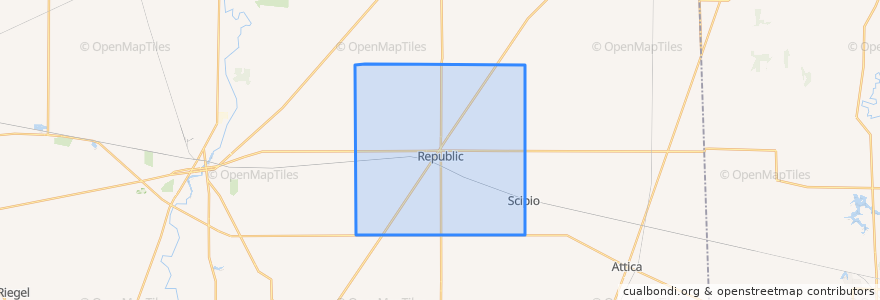 Mapa de ubicacion de Scipio Township.