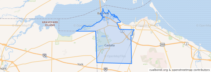 Mapa de ubicacion de Margaretta Township.