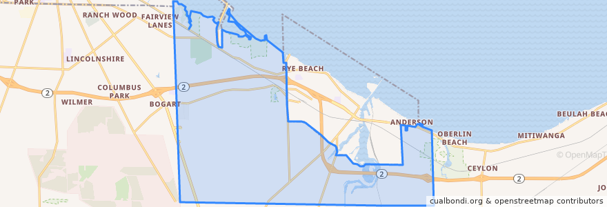 Mapa de ubicacion de Huron Township.