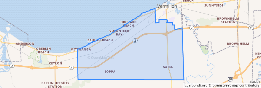 Mapa de ubicacion de Vermilion Township.