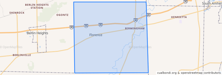 Mapa de ubicacion de Florence Township.