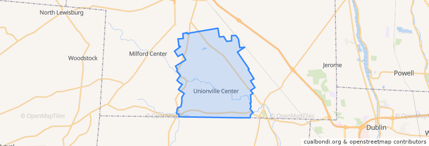 Mapa de ubicacion de Darby Township.