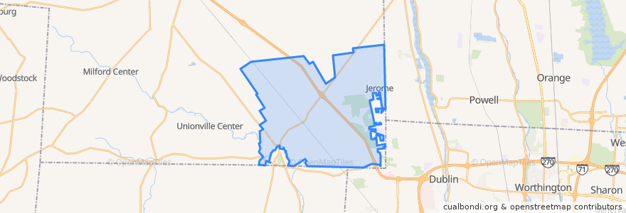 Mapa de ubicacion de Jerome Township.