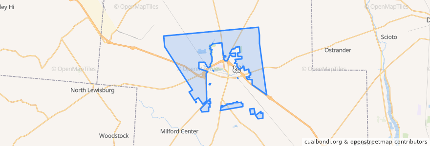 Mapa de ubicacion de Paris Township.