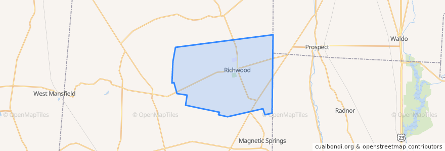 Mapa de ubicacion de Claibourne Township.