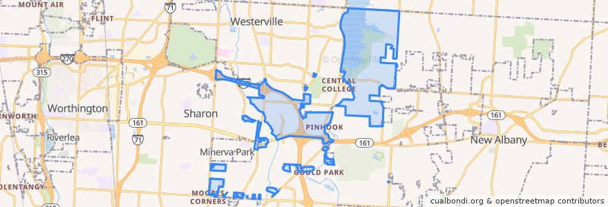 Mapa de ubicacion de Blendon Township.