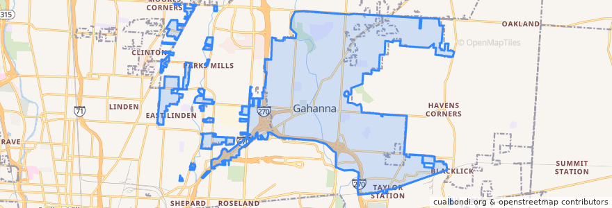 Mapa de ubicacion de Mifflin Township.