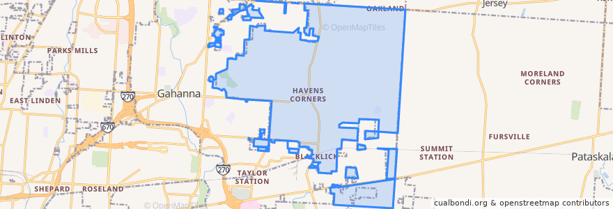 Mapa de ubicacion de Jefferson Township.