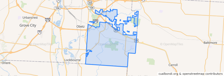 Mapa de ubicacion de Madison Township.