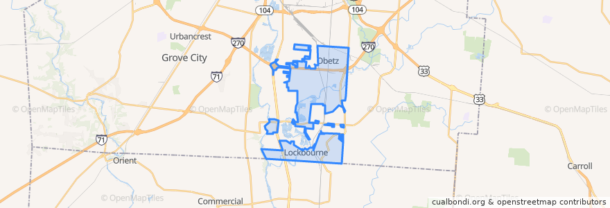 Mapa de ubicacion de Hamilton Township.