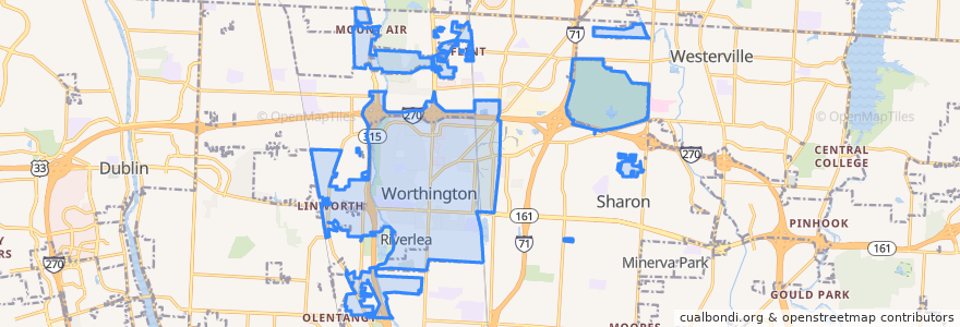 Mapa de ubicacion de Sharon Township.