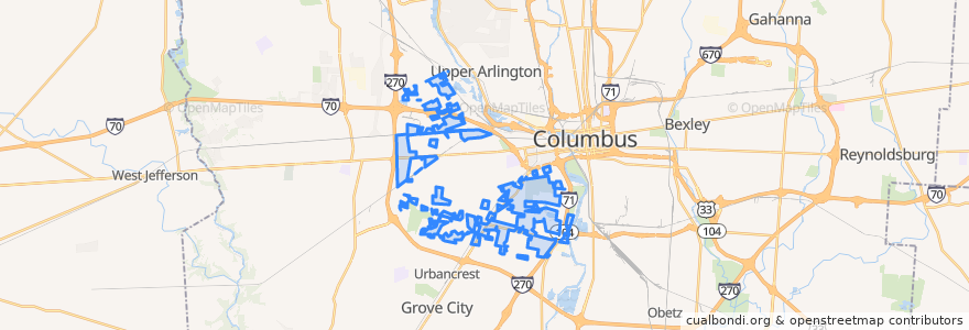 Mapa de ubicacion de Franklin Township.