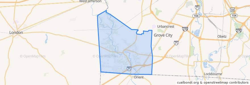 Mapa de ubicacion de Pleasant Township.