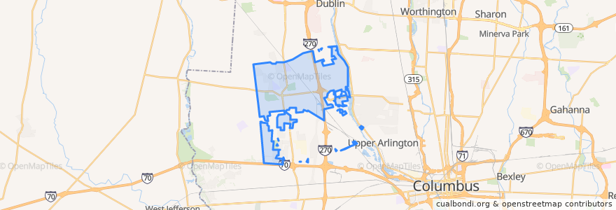 Mapa de ubicacion de Norwich Township.