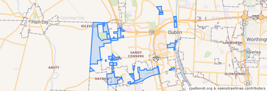 Mapa de ubicacion de Washington Township.