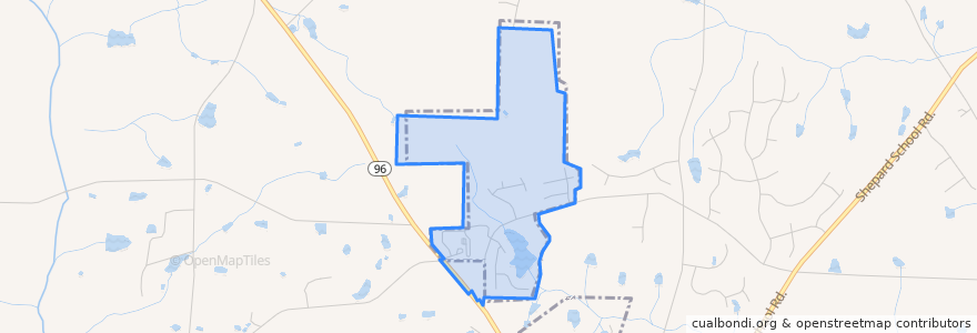 Mapa de ubicacion de Town of Zebulon.