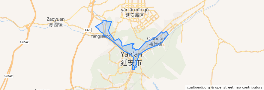 Mapa de ubicacion de 宝塔山街道.