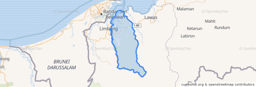 Mapa de ubicacion de Temburong.